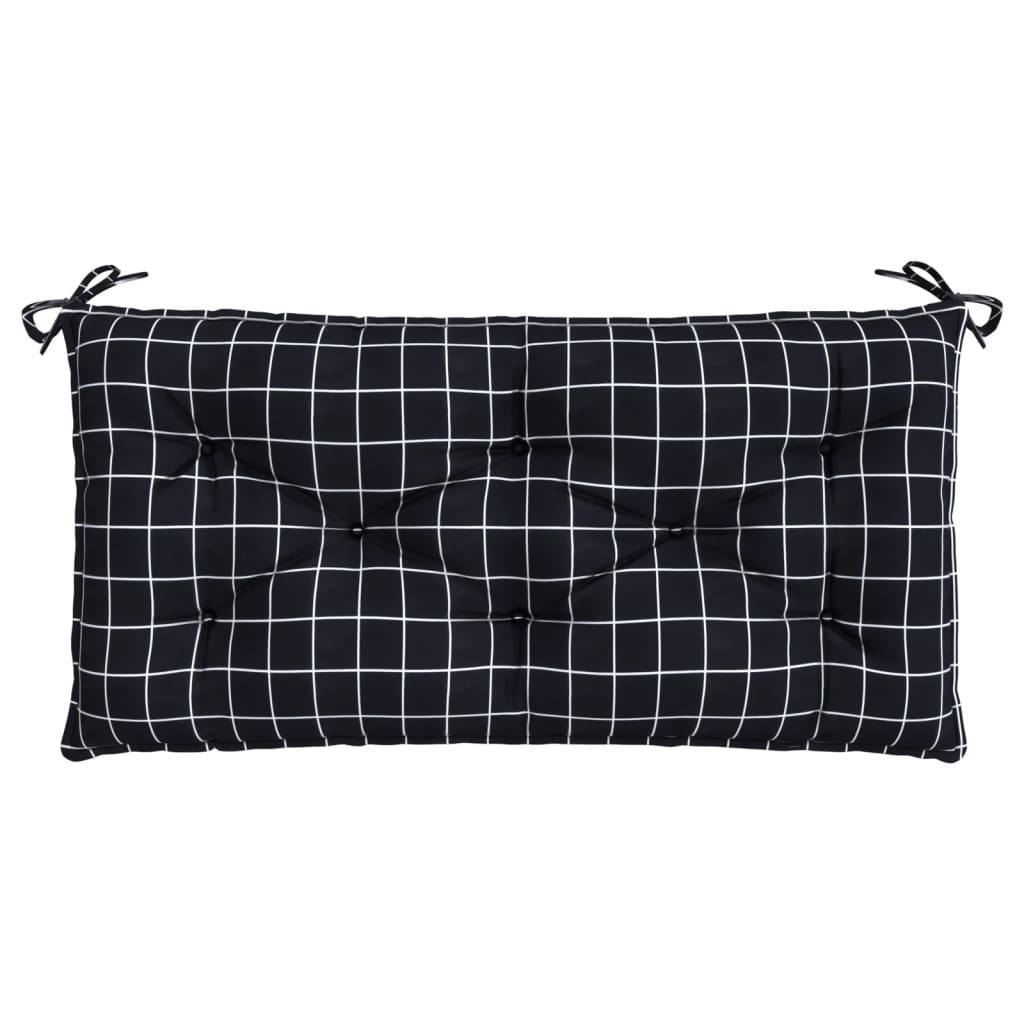 Vidaxl Garden Bench Pushion Diamond Mønster 110x50x7 cm Stof sort sort