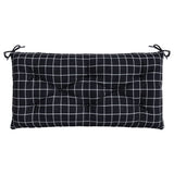 Vidaxl Garden Bench Pushion Diamond Mønster 110x50x7 cm Stof sort sort