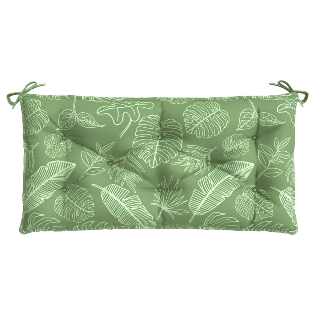 Vidaxl Garden Bench Pude Leaf Pattern 110x50x7 cm stof