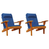 Vidaxl stoelkussens effen 2 pcs blauw 58 x 77 x 4,5 cm oxford stof