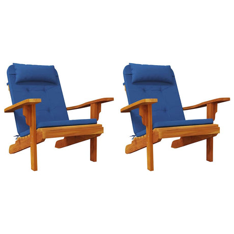 Vidaxl stoelkussens effen 2 pcs blauw 58 x 77 x 4,5 cm oxford stof