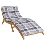 Vidaxl zon loungerkussen geruit grijs 178 x 60 x 4 cm oxford stof