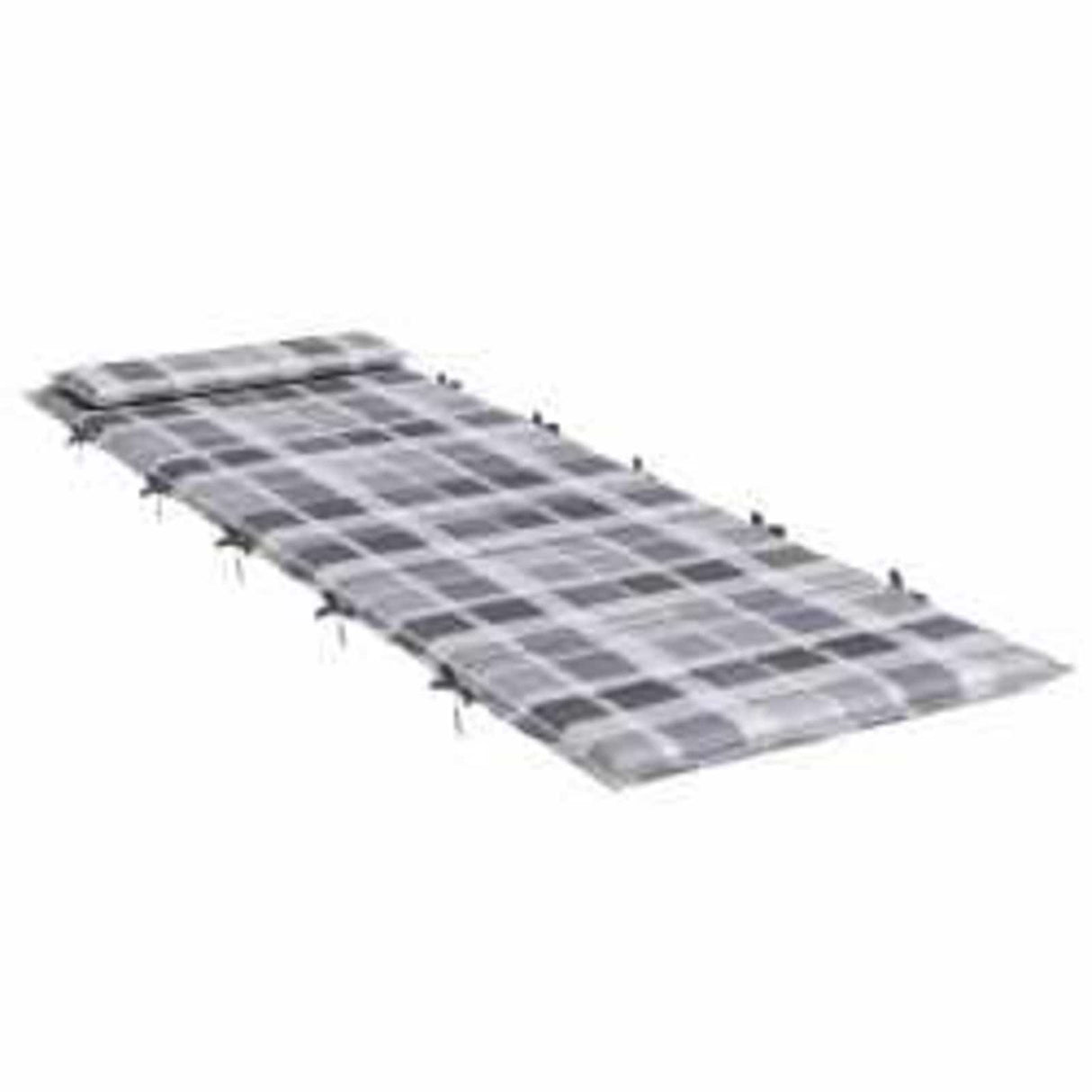 Vidaxl zon loungerkussen geruit grijs 178 x 60 x 4 cm oxford stof
