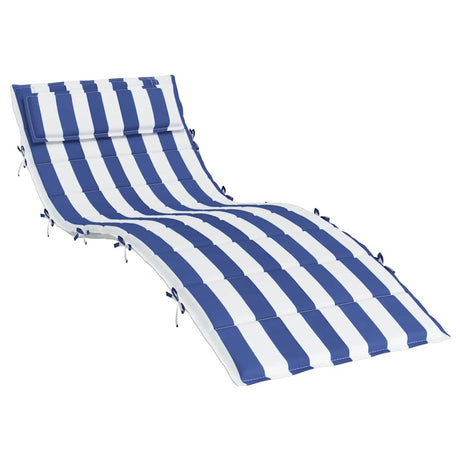 Vidaxx Lounger Pushion Stribet 180x60x4 cm Oxford Stofblå og hvid