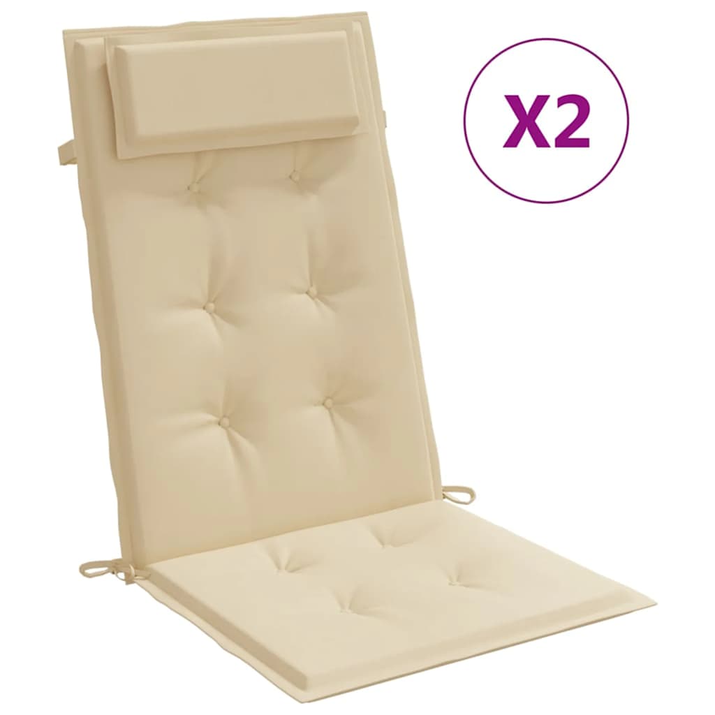Vidaxl stolpuder 2 stk. Høj ryg Oxford stof beige