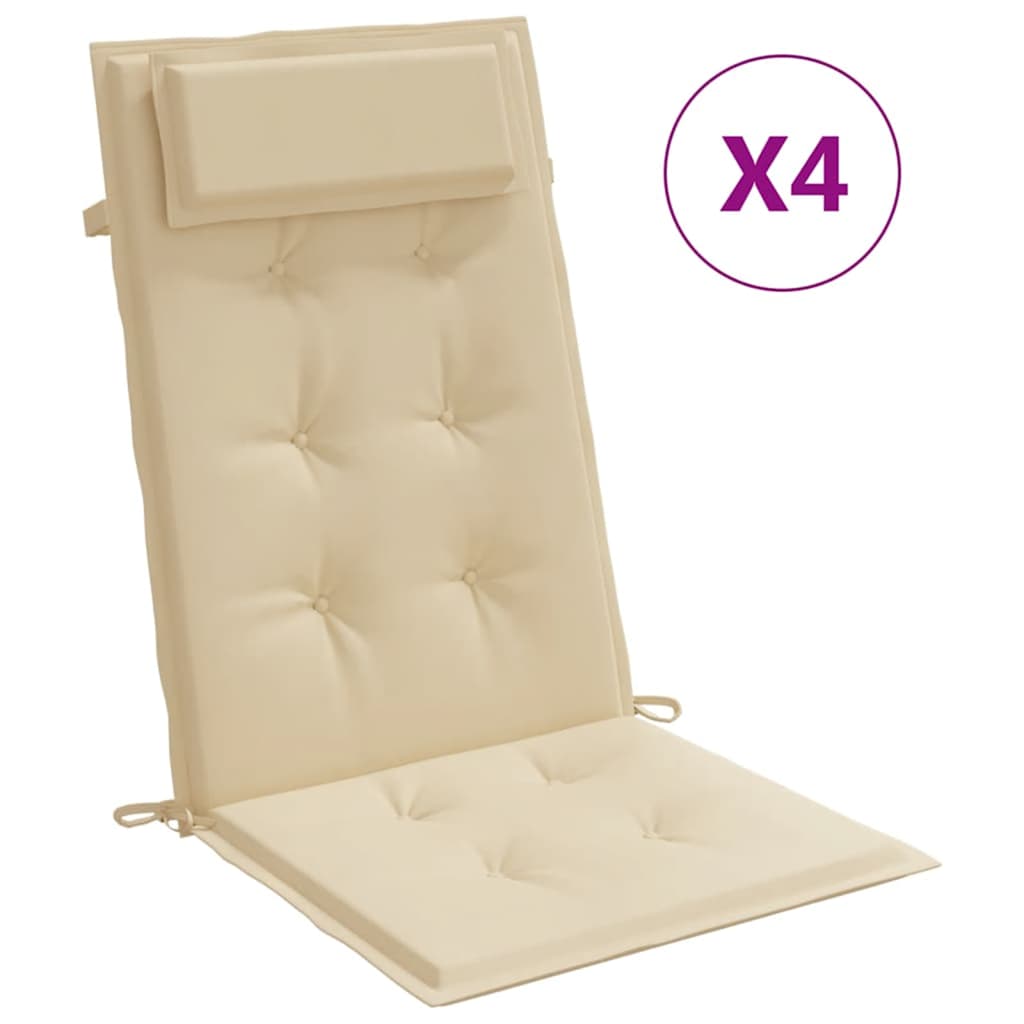 Vidaxl stolhynder 4 stk. Høj ryg Oxford stof beige