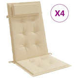 Vidaxl stolhynder 4 stk. Høj ryg Oxford stof beige