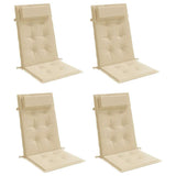 Vidaxl stolhynder 4 stk. Høj ryg Oxford stof beige