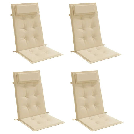 Vidaxl stolhynder 4 stk. Høj ryg Oxford stof beige