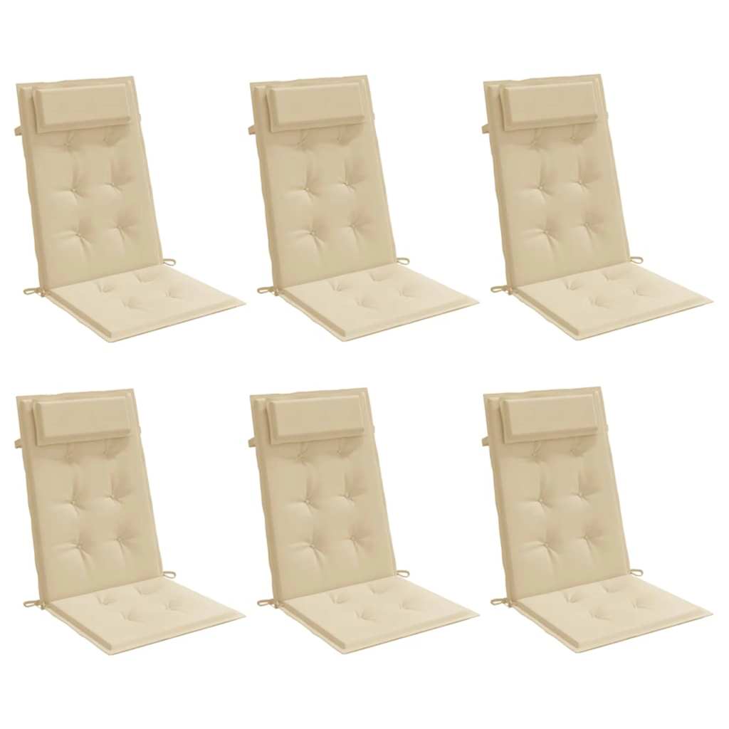Vidaxl stolhynder 6 stk høj ryg Oxford stof beige