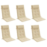Vidaxl stolhynder 6 stk høj ryg Oxford stof beige