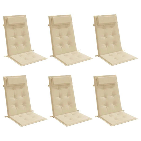 Vidaxl stolhynder 6 stk høj ryg Oxford stof beige