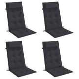 Vidaxl stoelkussens 4 st hoge rug oxford stof zwart