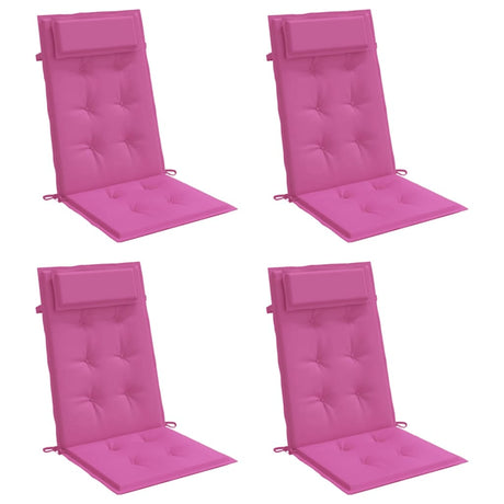 Vidaxl stoelkussens 4 st hoge rug oxford stof roze