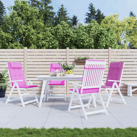 Vidaxl stoelkussens 4 st hoge rug oxford stof roze