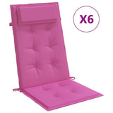 Vidaxl stoelkussens 6 st hoge rug oxford stof roze