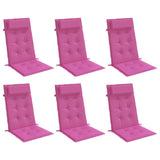 Vidaxl stoelkussens 6 st hoge rug oxford stof roze
