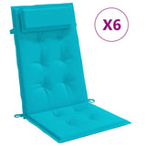 Vidaxl stoelkussens 6 st hoge rug oxford stof turquoise