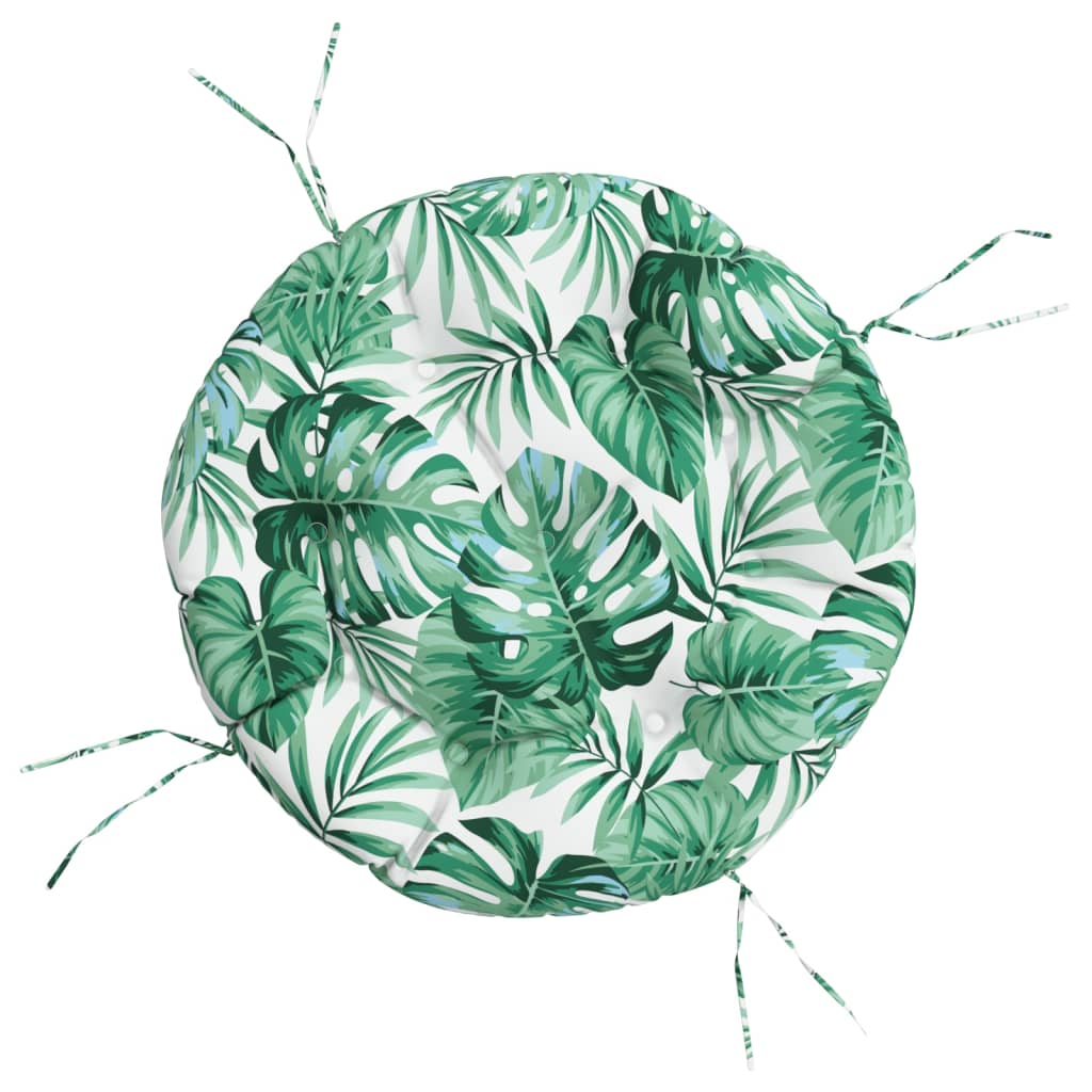 Vidaxl Seat Pushion Round Leaf Pattern Ø 60x11 cm Oxford stof