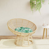 Vidaxl Seat Pushion Round Leaf Pattern Ø 60x11 cm Oxford stof