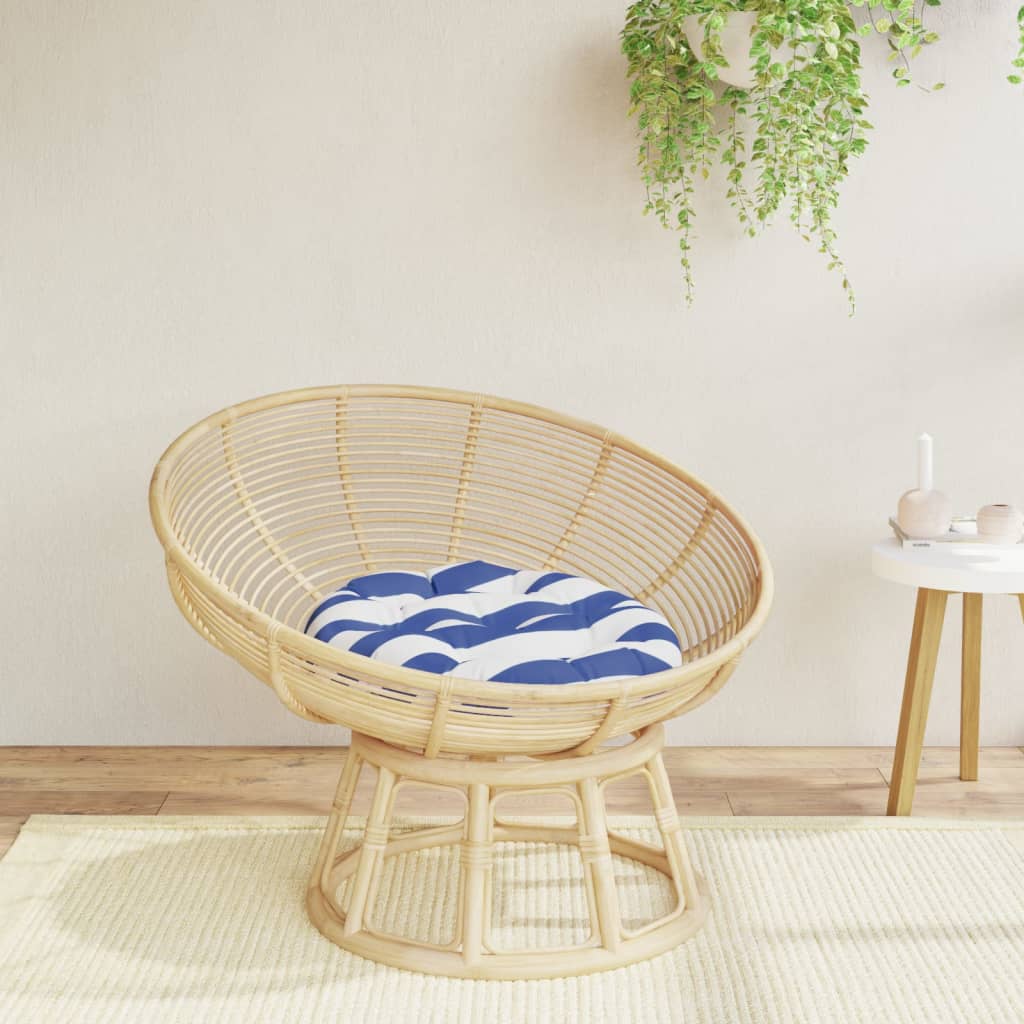 Vidaxl sædepude rund stribet Ø 60x11 cm oxford stof blå hvid
