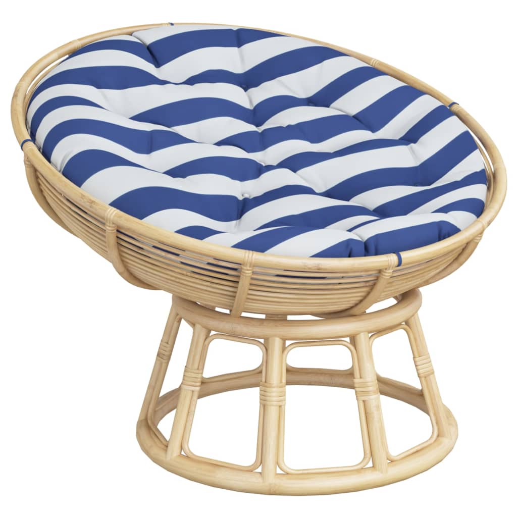Vidaxx sædepude rund stribet Ø 100x11 cm Oxford stof blå hvid