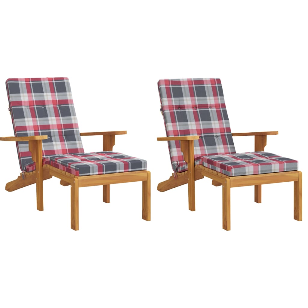 Vidaxx Patio Stol Puder 2 PCS Diamond Mønster Oxford Stof Rød