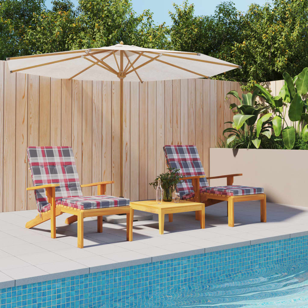 Vidaxx Patio Stol Puder 2 PCS Diamond Mønster Oxford Stof Rød