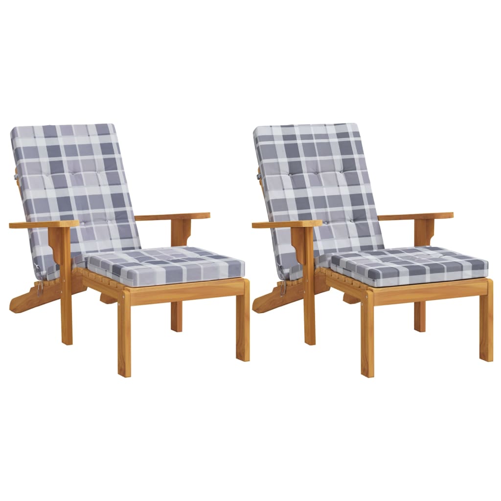 Vidaxx Patio Stol Puder 2 PCS Diamond Pattern Oxford Stof Gray Gray