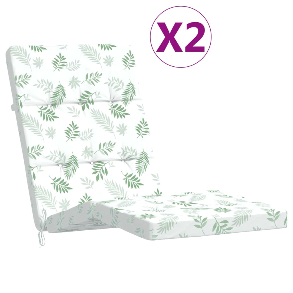Vidaxl Patio Stol Puder 2 stk. Bladmønster Oxford stof