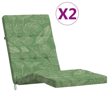 Vidaxl Patio Stol Puder 2 stk. Bladmønster Oxford stof