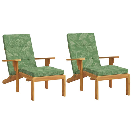 Vidaxl Patio Stol Puder 2 stk. Bladmønster Oxford stof