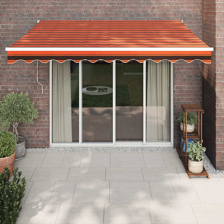 Vidaxl luifel automatisch uitschuifbaar 3,5x2,5 m oranje en bruin