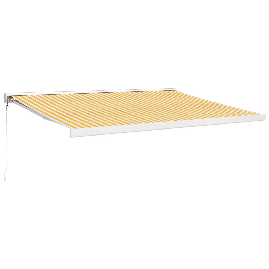 Vidaxl Udvidelig markise 4,5x3 m stof og aluminium gul og hvid