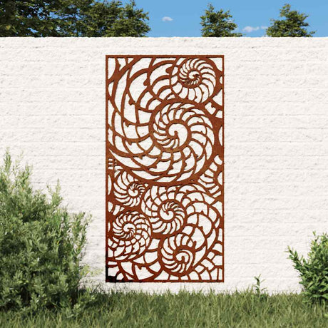 Vidaxxl vægdekoration haveskal design 105x55 cm corten stål
