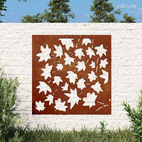 Vidaxl Wall Decoration Garden Maple Leaf Design 55x55 cm Corten Steel
