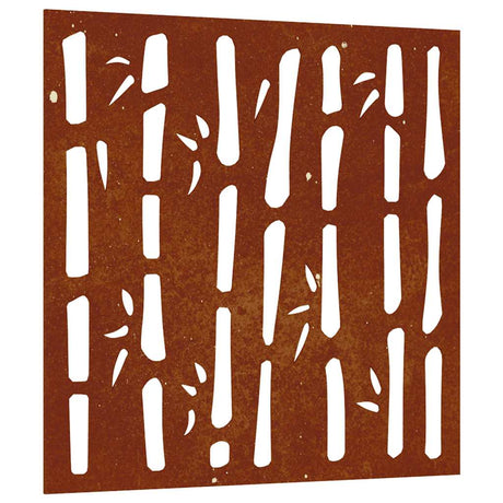Vidaxxl Wall Decoration Garden Bambus Design 55x55 cm Corten Steel