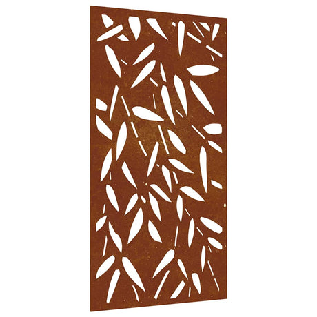 Vidaxxl vægdekoration havebambus blad design 105x55 cm corten stål