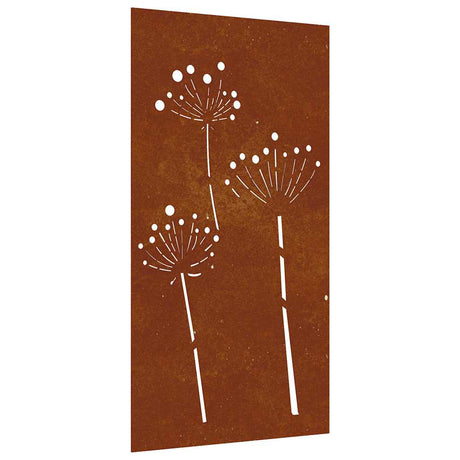VidaXL vægdekoration haveblomst design 105x55 cm corten stål