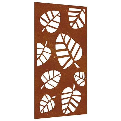 Vidaxxl Wall Decoration Garden Leaf Design 105x55 cm Corten Steel