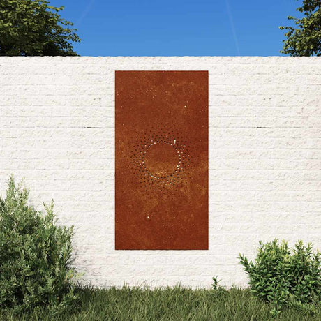 Vidaxl Wall Decoration Garden Sun Design 105x55 cm Corten Steel