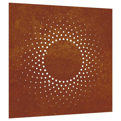 Vidaxl Wall Decoration Garden Sun Design 55x55 cm Corten Steel