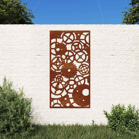 Vidaxxl Wall Decoration Garden Gear Design 105x55 cm Corten Steel