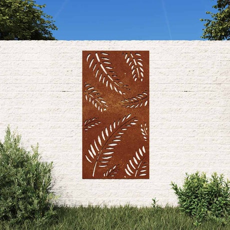 Vidaxxl Wall Decoration Garden Leaf Design 105x55 cm Corten Steel