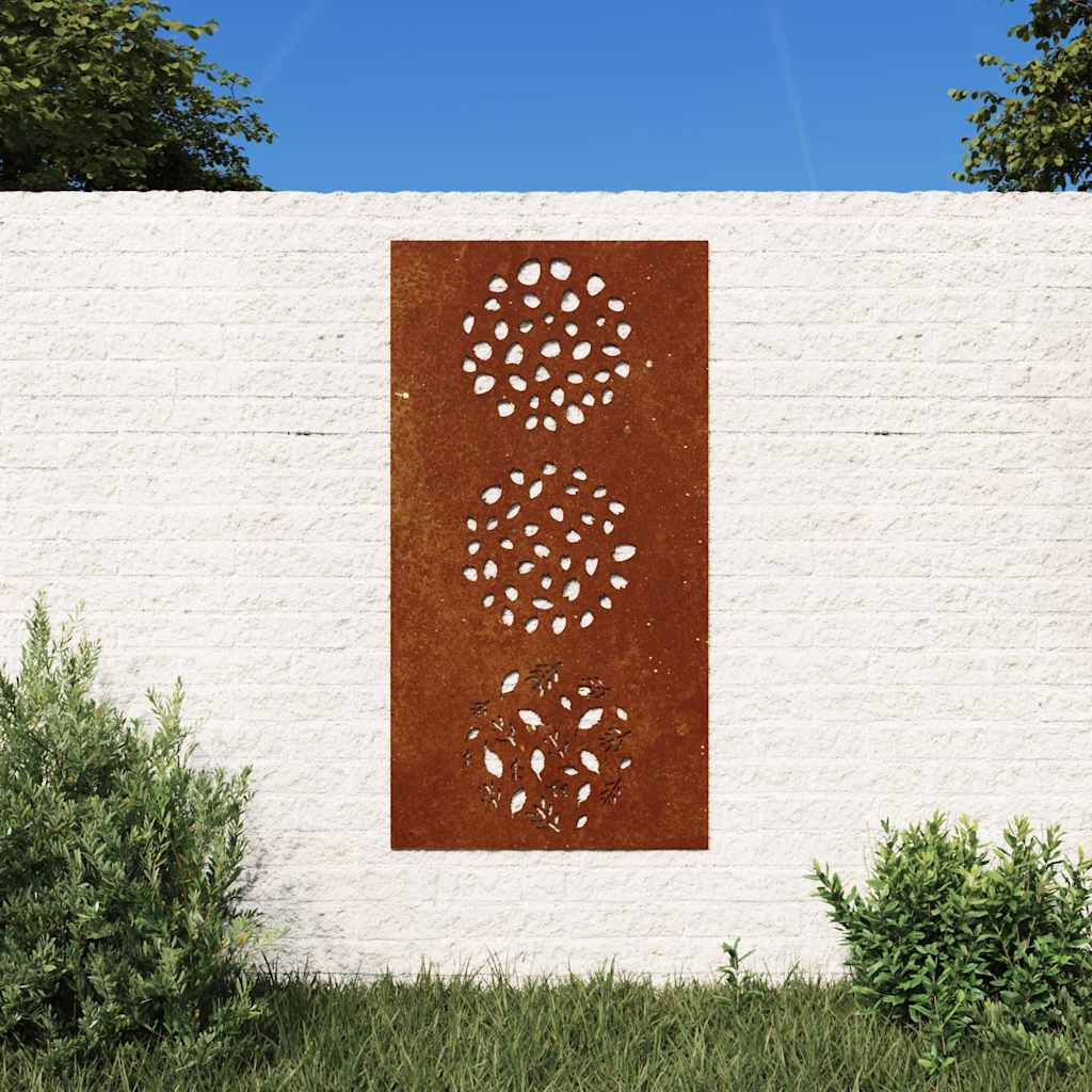 Vidaxxl Wall Decoration Garden Leaf Design 105x55 cm Corten Steel