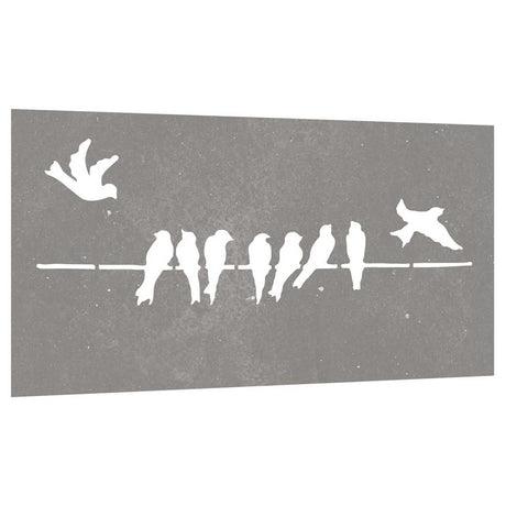 Vidaxl wanddecoratie tuin vogelontwerp 105x55 cm cortenstaal