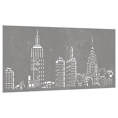 Vidaxxl Wall Decoration Garden Skyline Design 105x55 cm Corten Steel