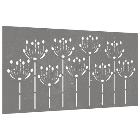 Vidaxl Wall Decoration Garden Flower Design 105x55 cm Corten Steel