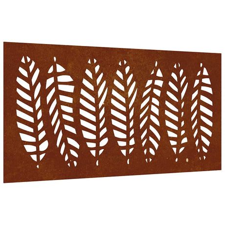 Vidaxxl Wall Decoration Garden Leaf Design 105x55 cm Corten Steel