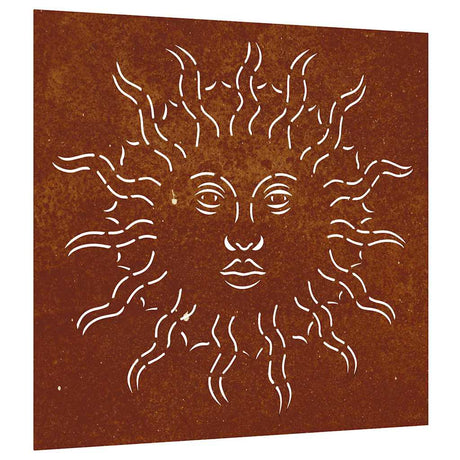 Vidaxl Wall Decoration Garden Sun Design 55x55 cm Corten Steel